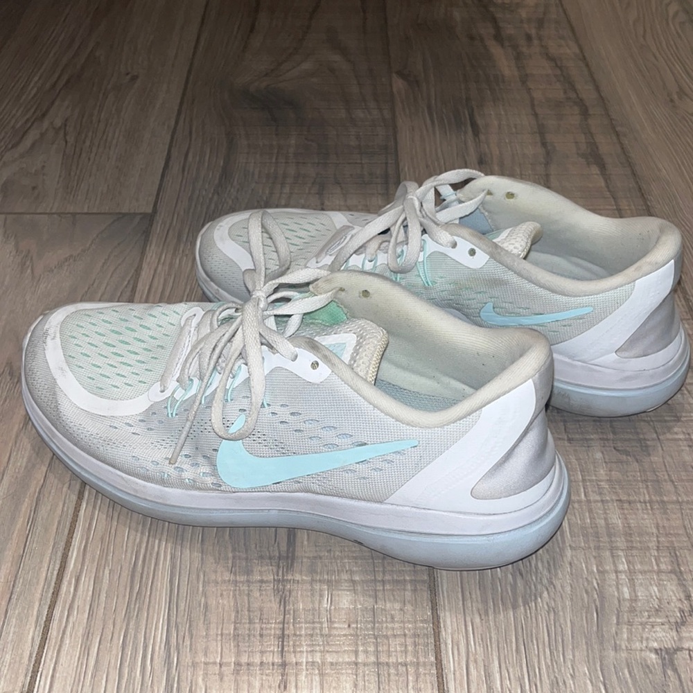 Nike white and blue running shoes size 7!